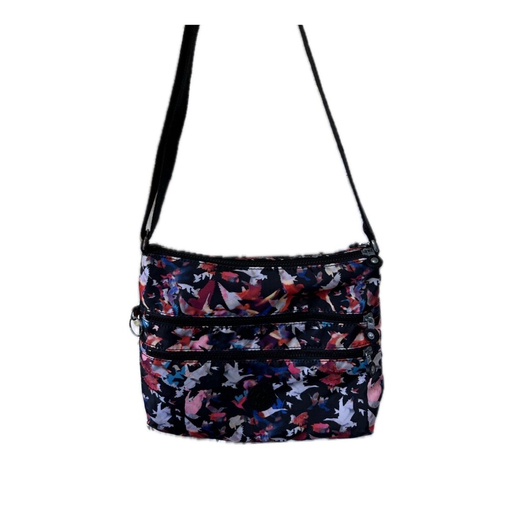 Kipling 3 Zipper Crossbody Adjustable Strap Black Bird Bag No Ape